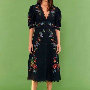 FARM Rio Cross Stitch Embroidery Dress
